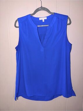 Chaus Women’s Sleeveless Split V-Neck Tank in Royal Blue